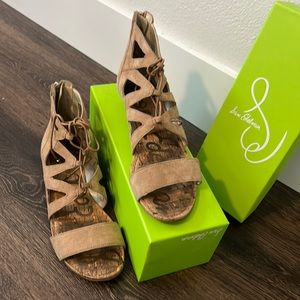 Sam Edelman tan sandals with tie